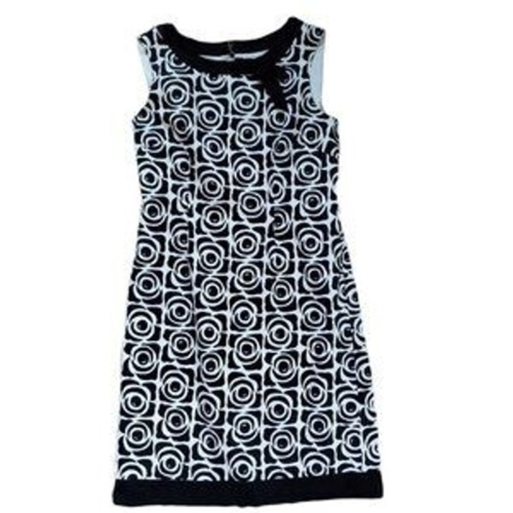 Rachel Roy Rachel Dress Black White Turquoise Abstract Print 0120M836 NWT Size 6